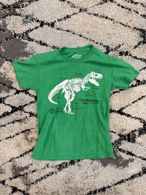 Kids Green Tyrannosaurus Rex Graphic Tee Size Youth Medium